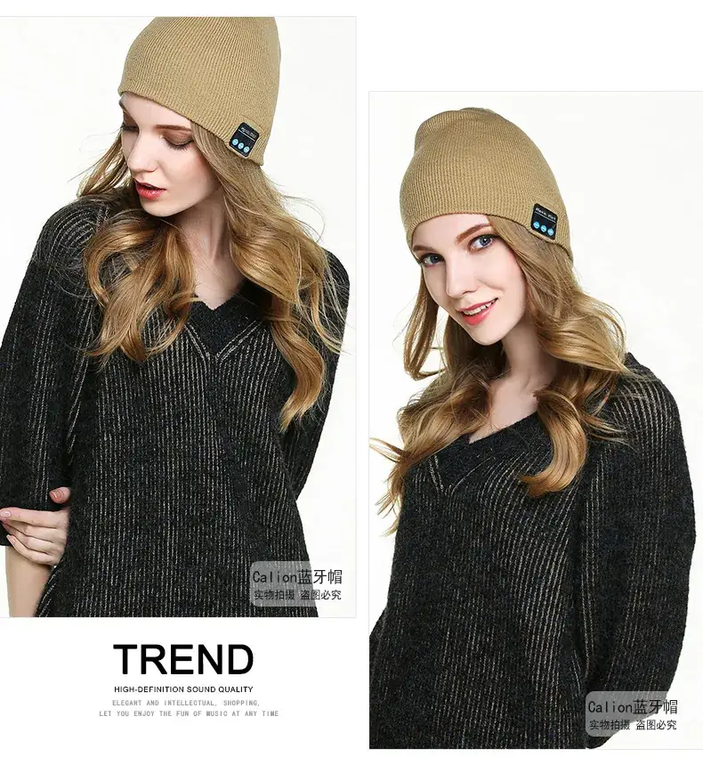 Grey Knitted Bluetooth Music Hat for Men Women — feature 17