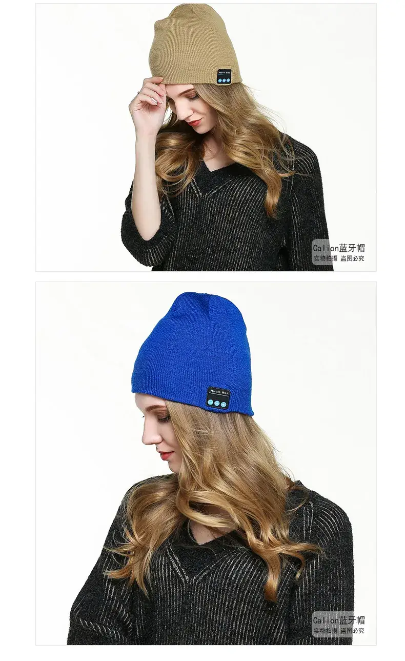 Grey Knitted Bluetooth Music Hat for Men Women — feature 18