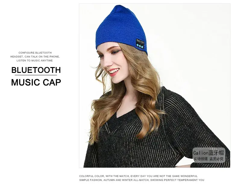 Grey Knitted Bluetooth Music Hat for Men Women — feature 19