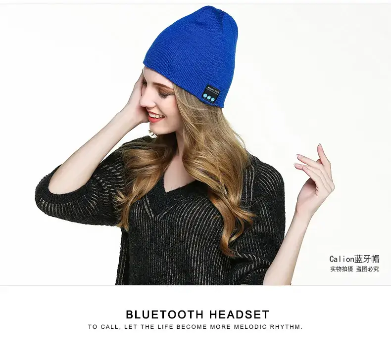 Grey Knitted Bluetooth Music Hat for Men Women — feature 20