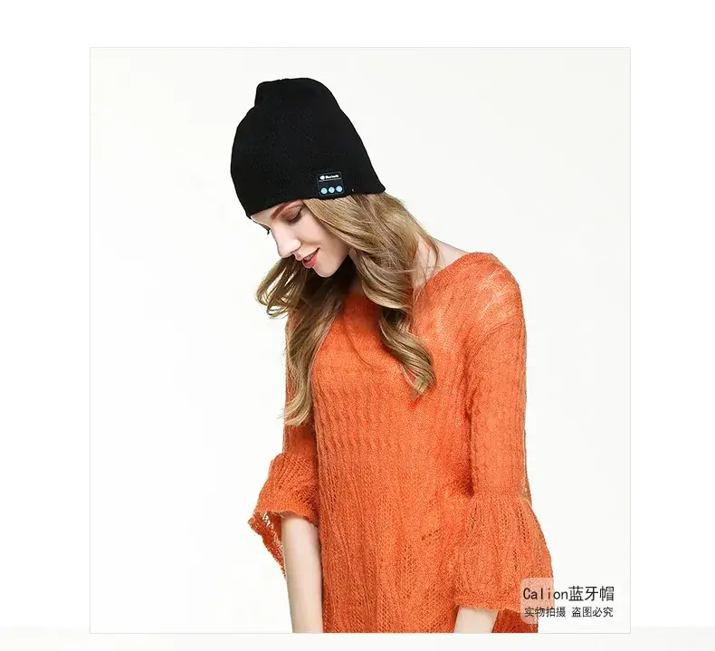 Grey Knitted Bluetooth Music Hat for Men Women — feature 25
