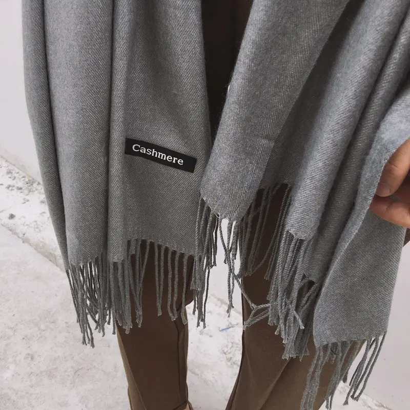 Women's Grey Korean Scarf Summer Air Conditioning Office Multi-functional Long Scarf - Image 12