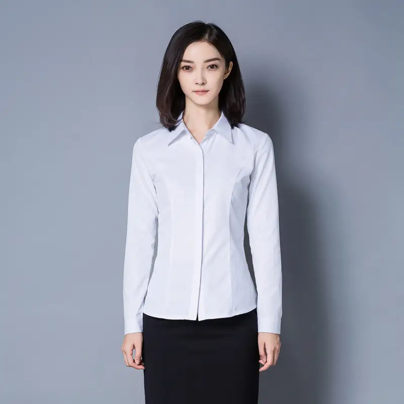 2024 White Long-Sleeve Slim Fit Business Shirt Large - Image 4