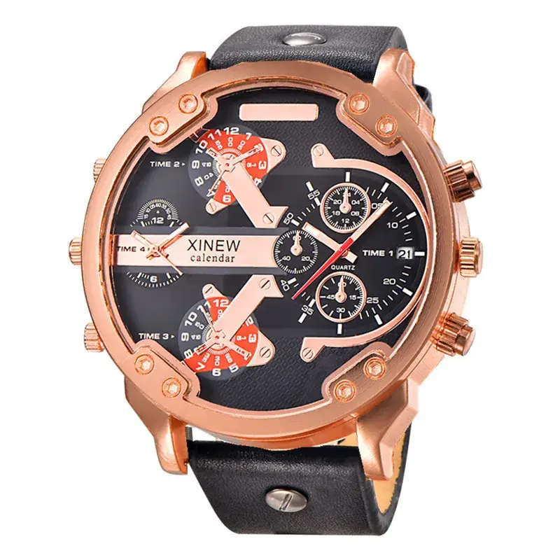 Men's Black Chronograph Quartz Watch with Calendar - Image 6