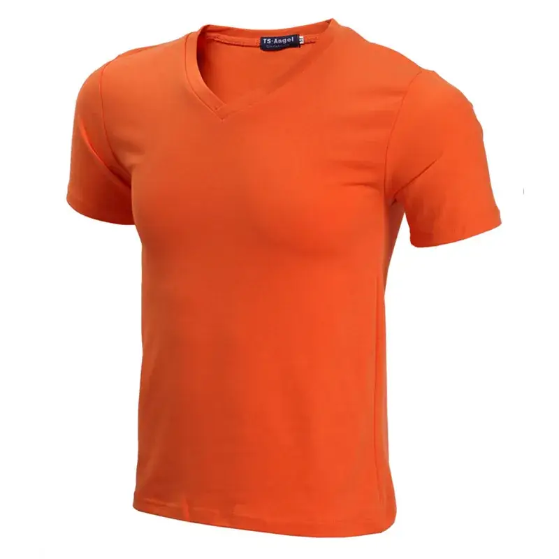 V-Neck Light Blue T-Shirt Men Women Casual Wear - Image 19