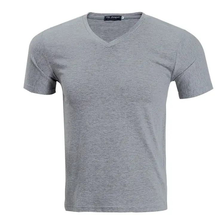 V-Neck Light Blue T-Shirt Men Women Casual Wear - Image 21