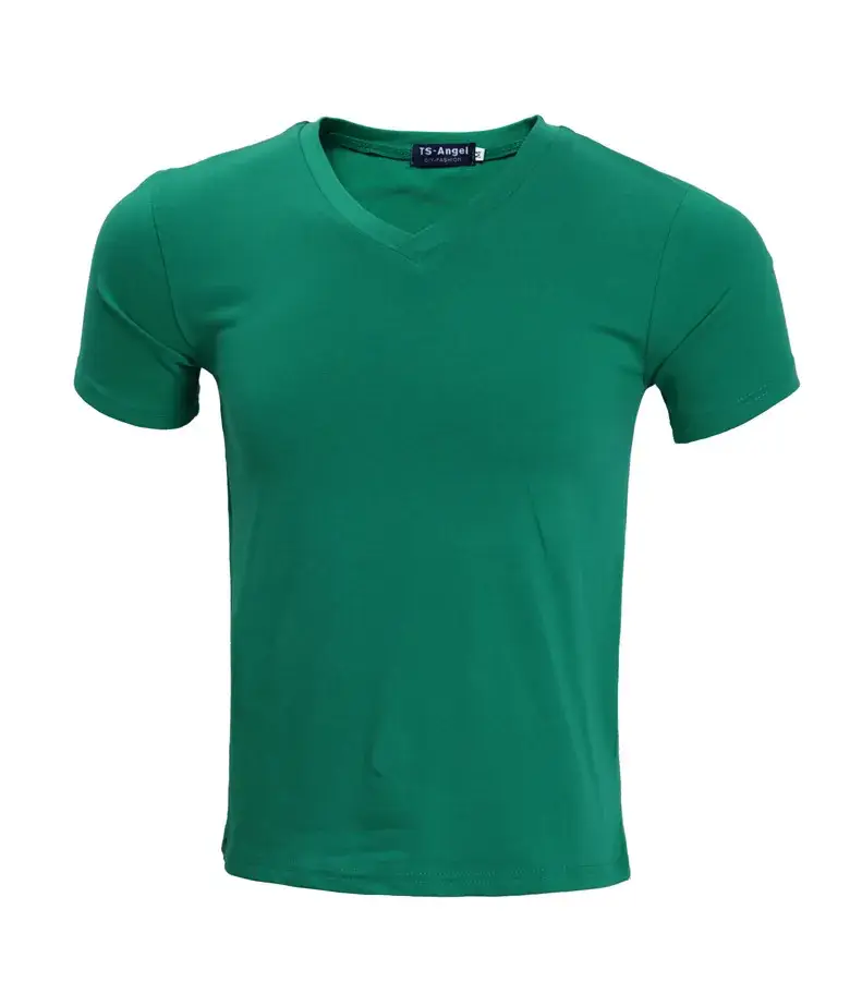 V-Neck Light Blue T-Shirt Men Women Casual Wear - Image 10