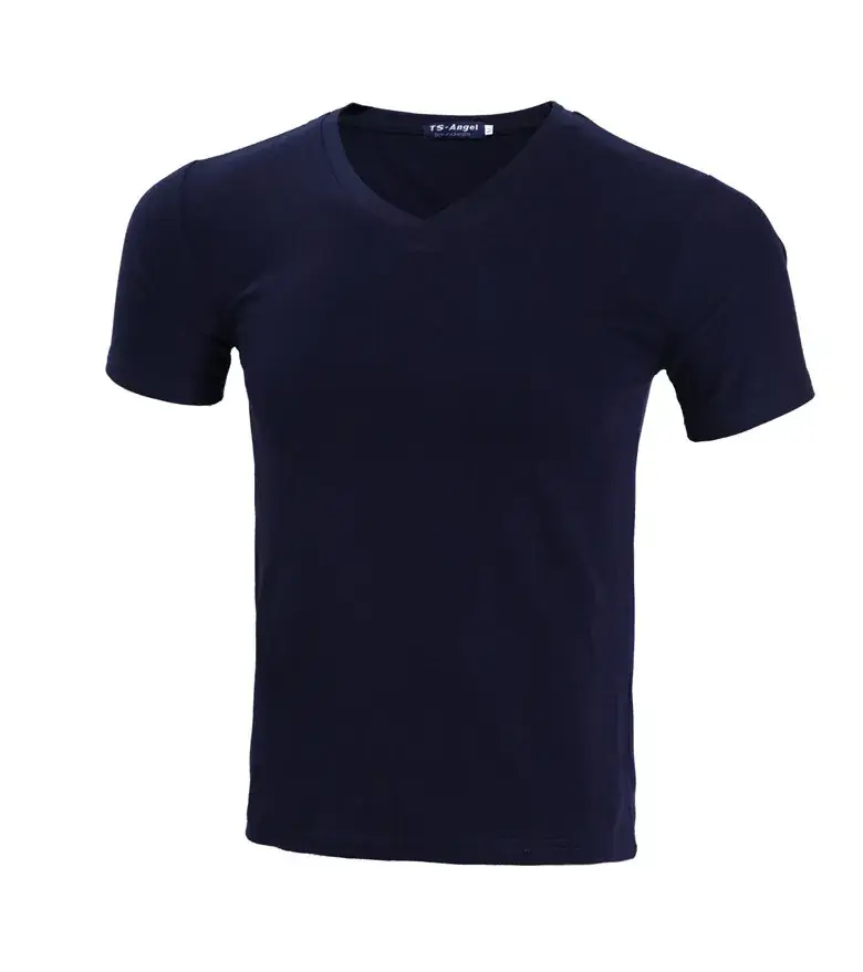 V-Neck Light Blue T-Shirt Men Women Casual Wear - Image 13