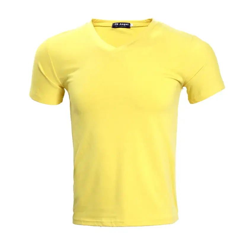 V-Neck Light Blue T-Shirt Men Women Casual Wear - Image 14