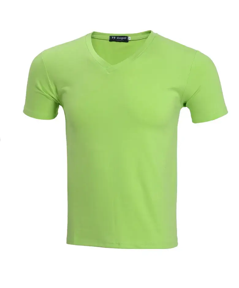 V-Neck Light Blue T-Shirt Men Women Casual Wear - Image 15