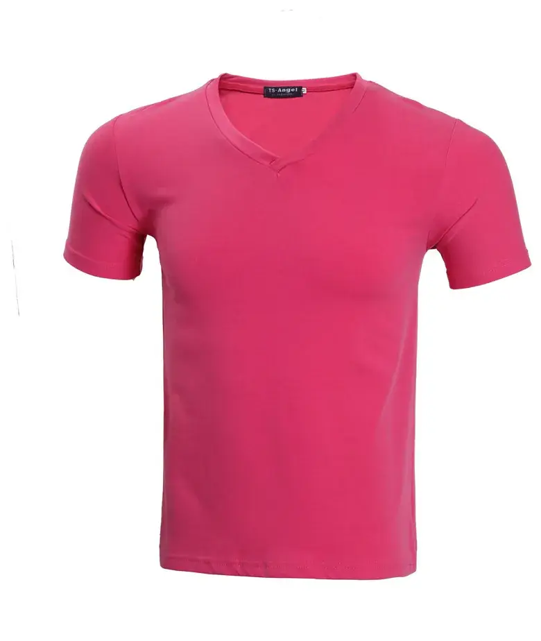 V-Neck Light Blue T-Shirt Men Women Casual Wear - Image 16