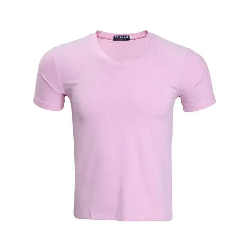 V-Neck Light Blue T-Shirt Men Women Casual Wear - Image 2