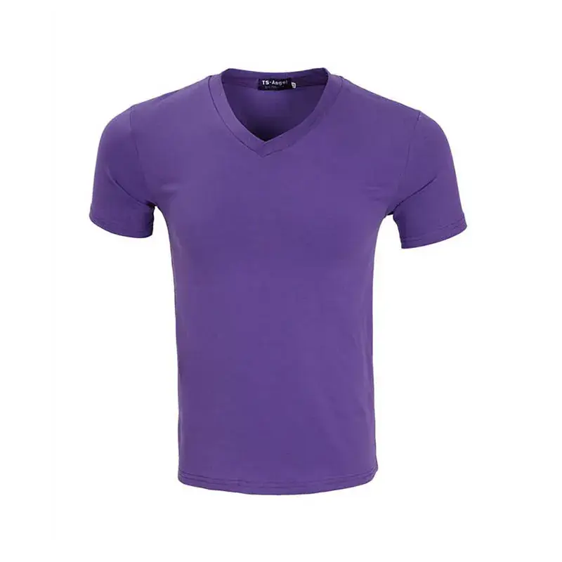 V-Neck Light Blue T-Shirt Men Women Casual Wear - Image 4
