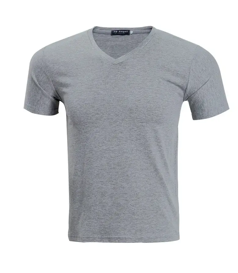 V-Neck Light Blue T-Shirt Men Women Casual Wear - Image 5