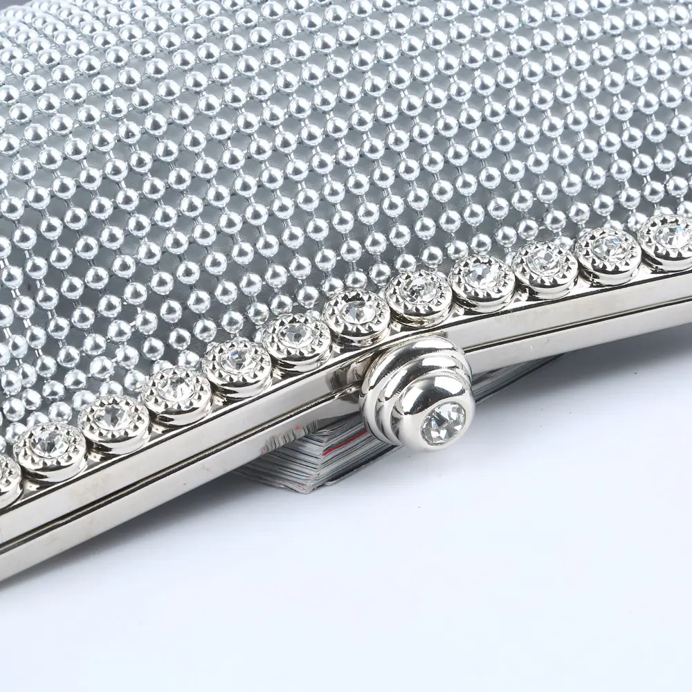 Black Rhinestone Beaded Evening Clutch Bag - Image 8