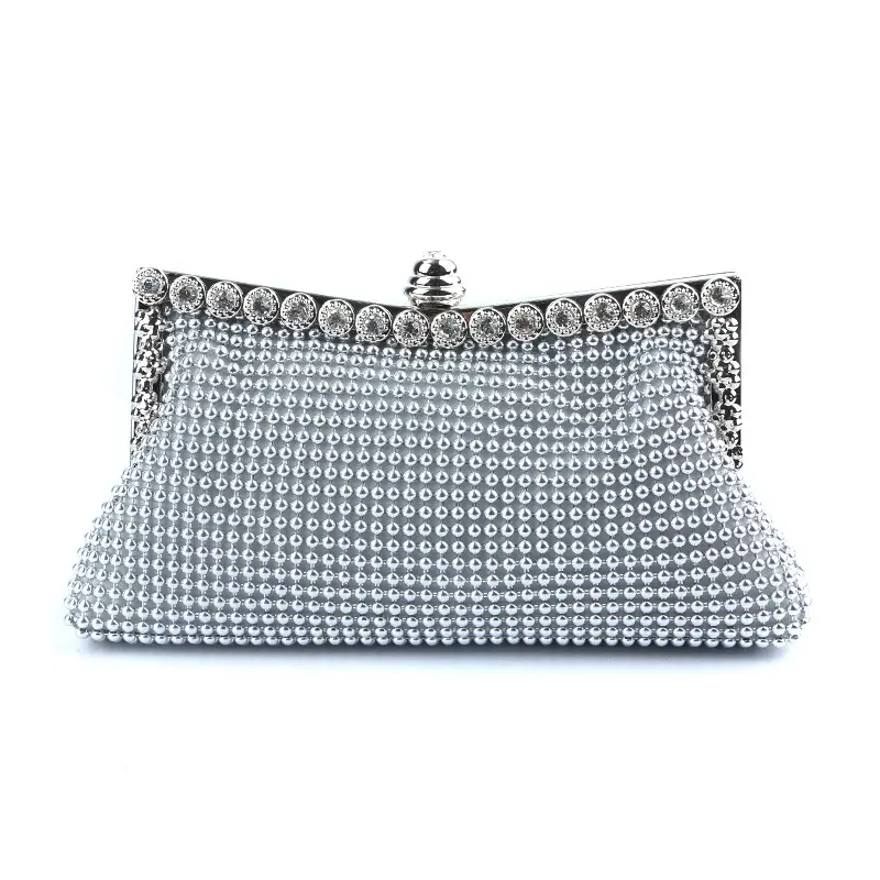 Black Rhinestone Beaded Evening Clutch Bag - Image 3