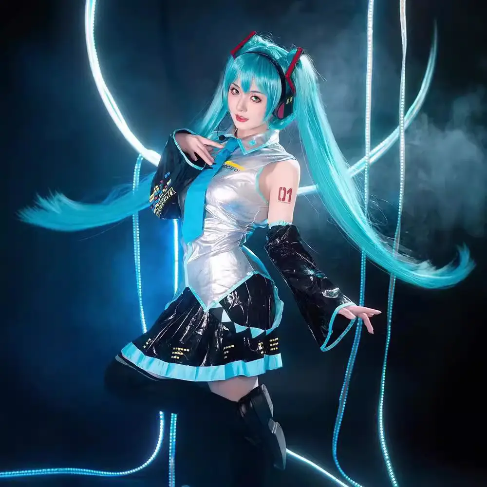 Cos Patent Leather Maid Lolita Dress Full Suit - Image 9