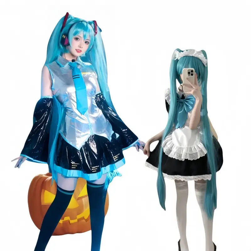 Cos Patent Leather Maid Lolita Dress Full Suit - Image 11