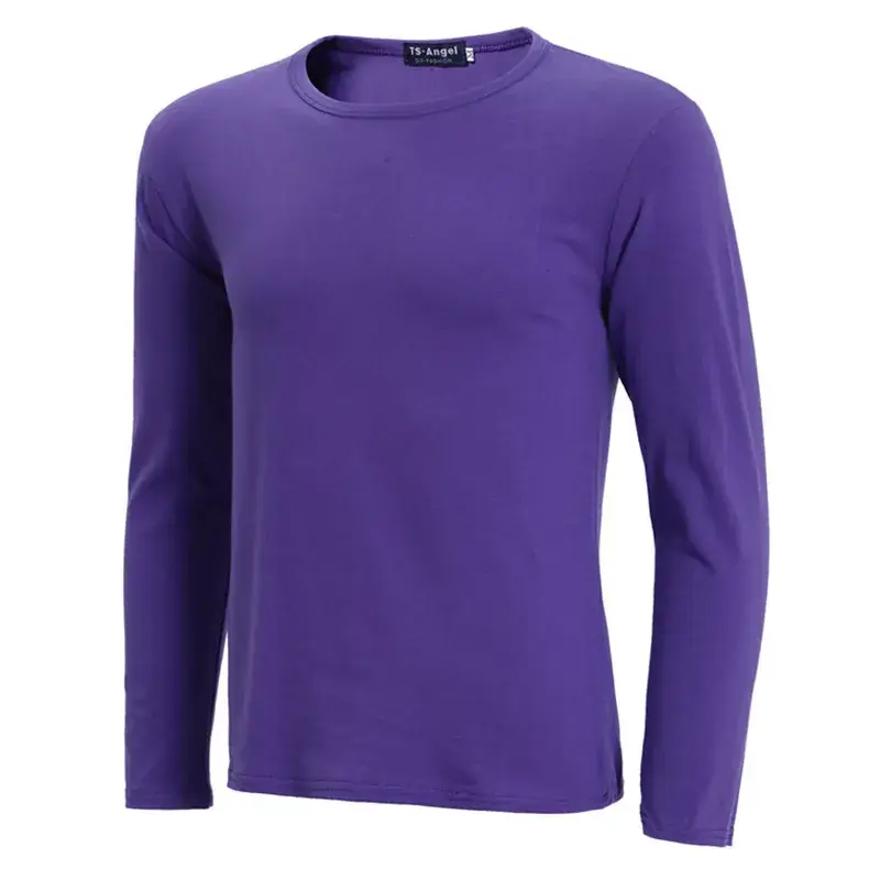 White Long Sleeve Lycra Cotton T-Shirt for Men
