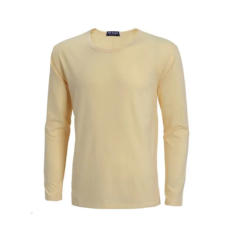 White Long Sleeve Lycra Cotton T-Shirt for Men