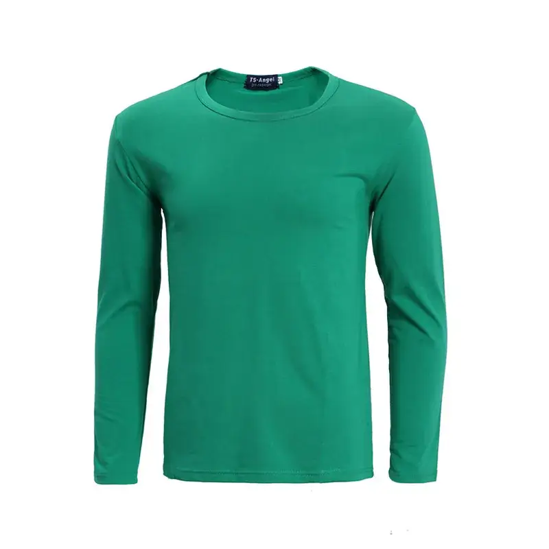 White Long Sleeve Lycra Cotton T-Shirt for Men