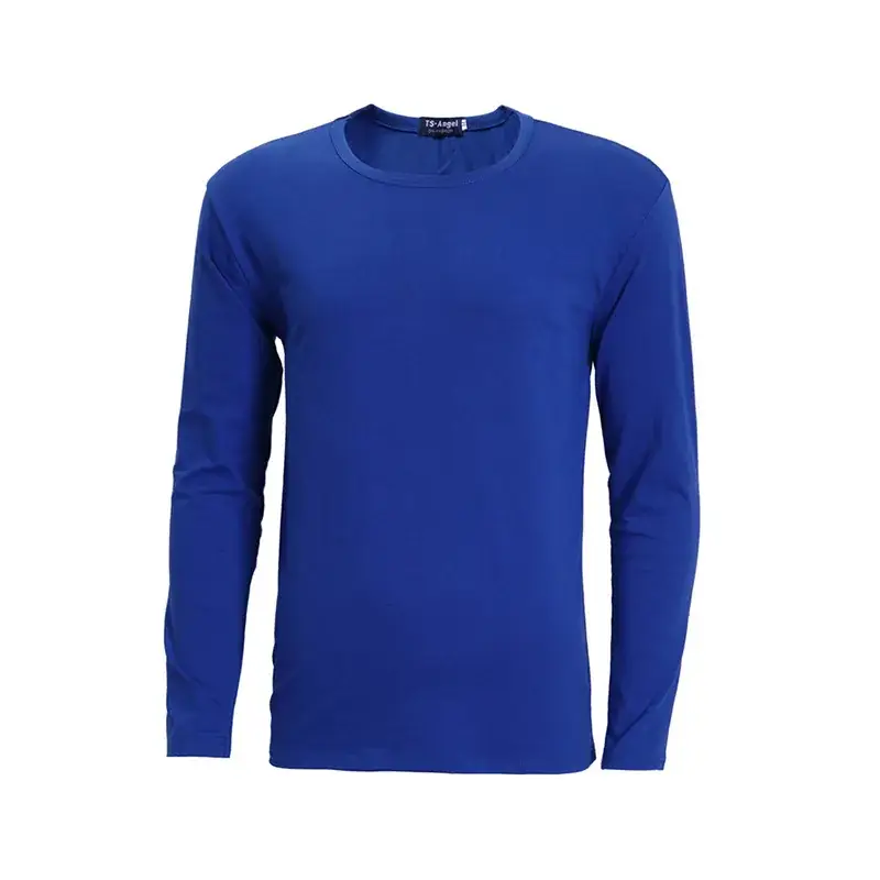 White Long Sleeve Lycra Cotton T-Shirt for Men