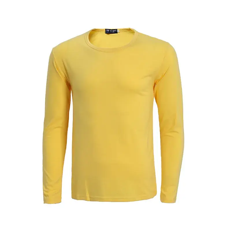 White Long Sleeve Lycra Cotton T-Shirt for Men