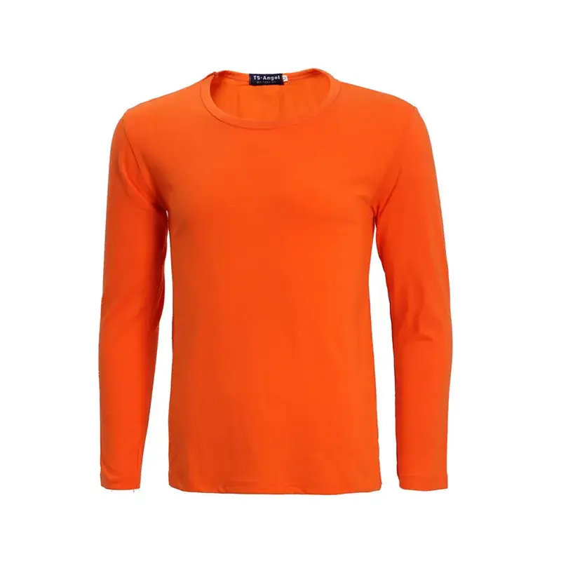 White Long Sleeve Lycra Cotton T-Shirt for Men