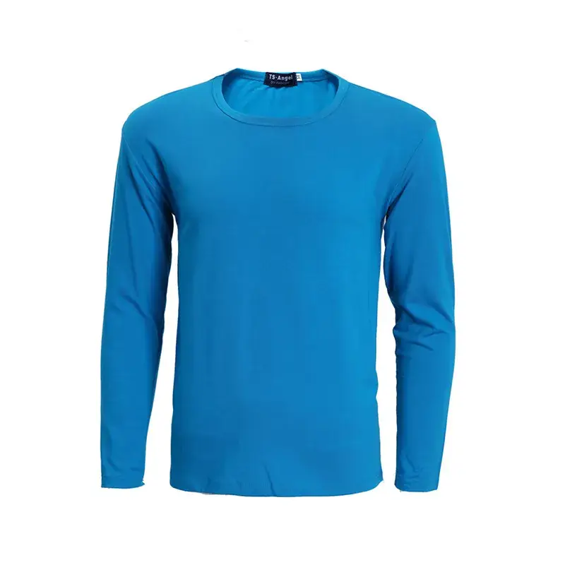 White Long Sleeve Lycra Cotton T-Shirt for Men
