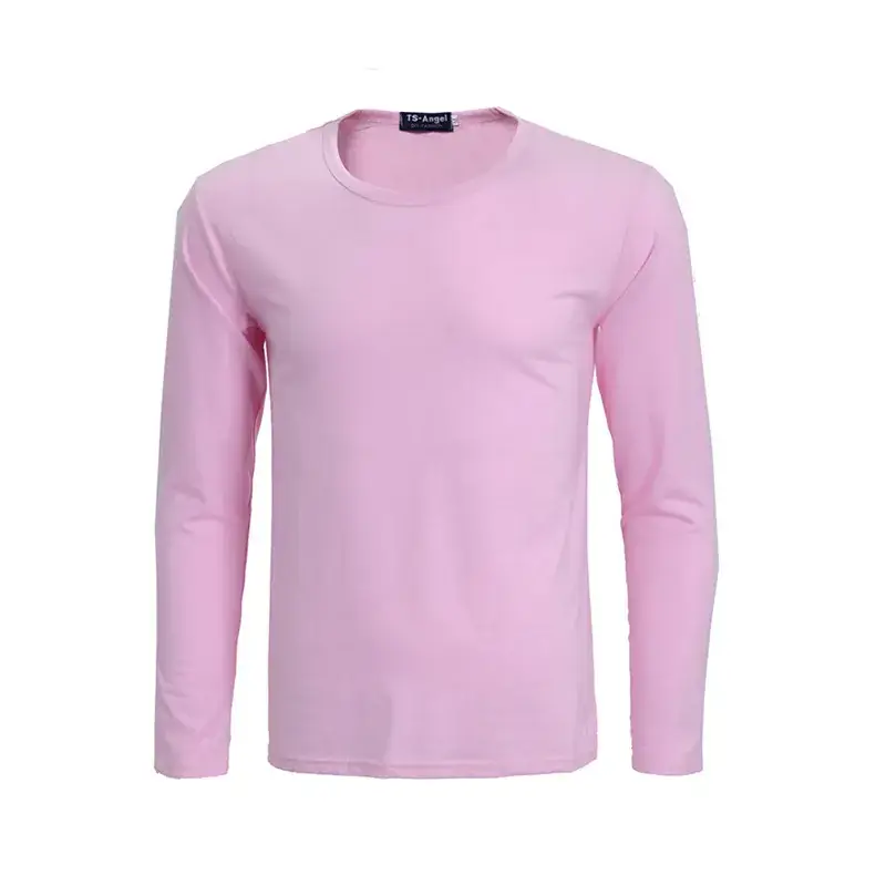 White Long Sleeve Lycra Cotton T-Shirt for Men