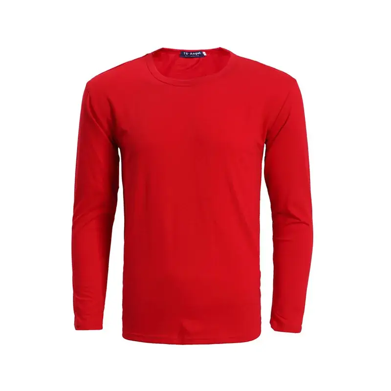 White Long Sleeve Lycra Cotton T-Shirt for Men