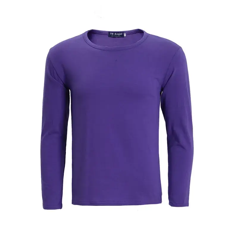 White Long Sleeve Lycra Cotton T-Shirt for Men