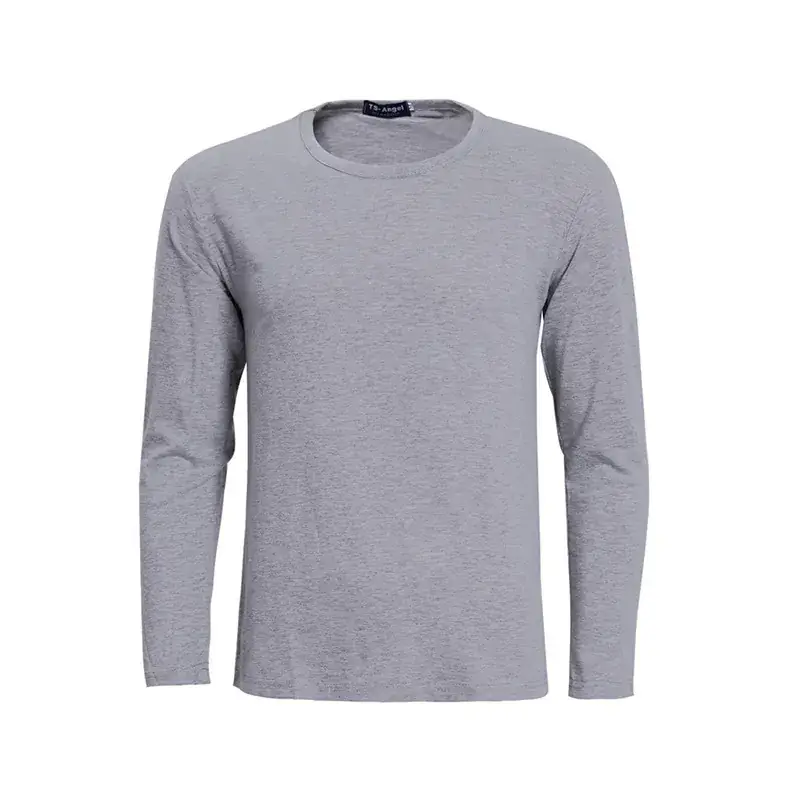 White Long Sleeve Lycra Cotton T-Shirt for Men