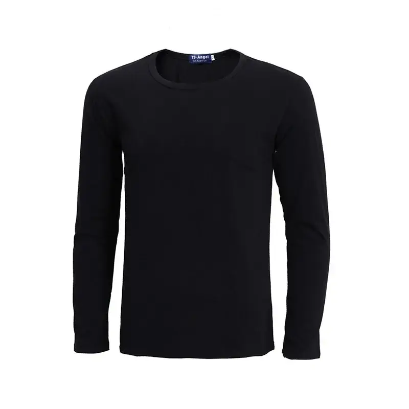 White Long Sleeve Lycra Cotton T-Shirt for Men