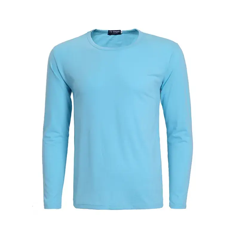 White Long Sleeve Lycra Cotton T-Shirt for Men
