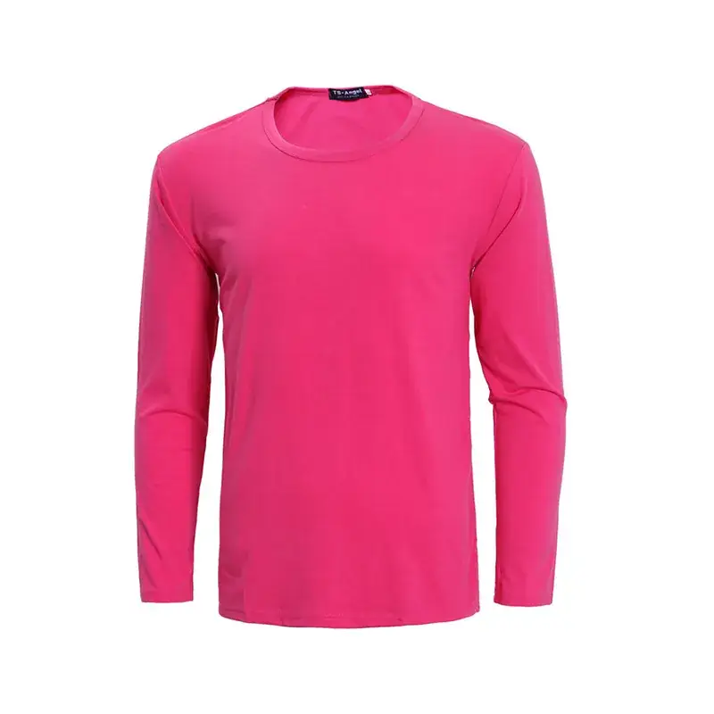 White Long Sleeve Lycra Cotton T-Shirt for Men