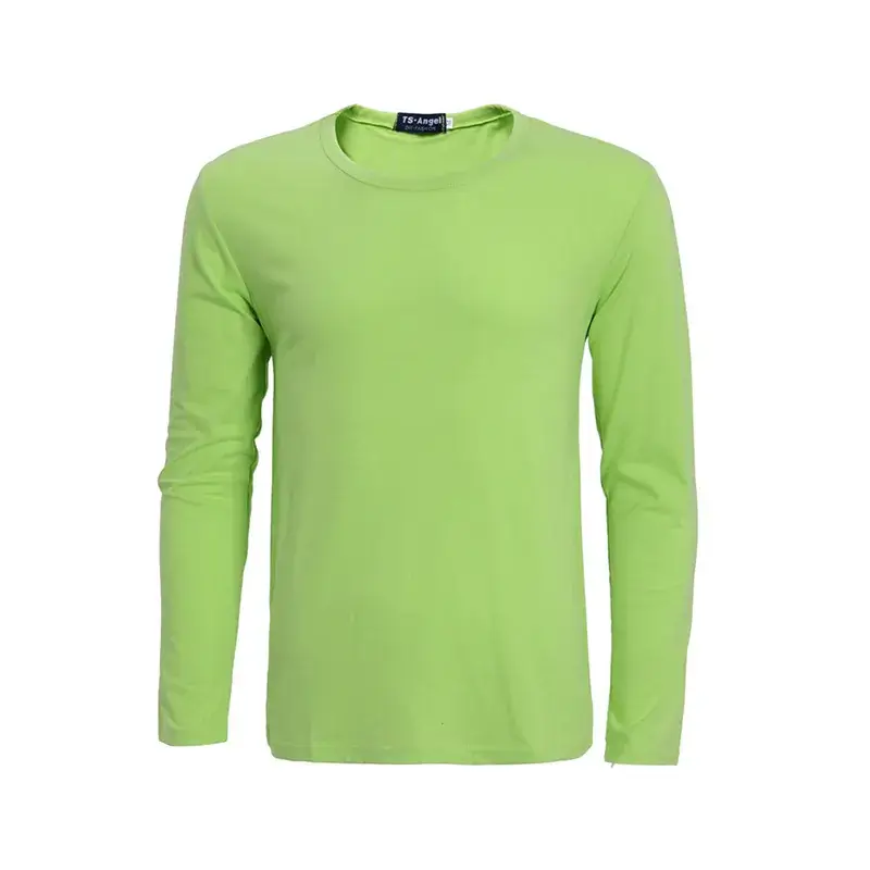 White Long Sleeve Lycra Cotton T-Shirt for Men