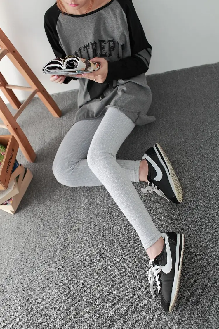 Women's Fleece Leggings Vertical Striped Warm Thickens — feature 12