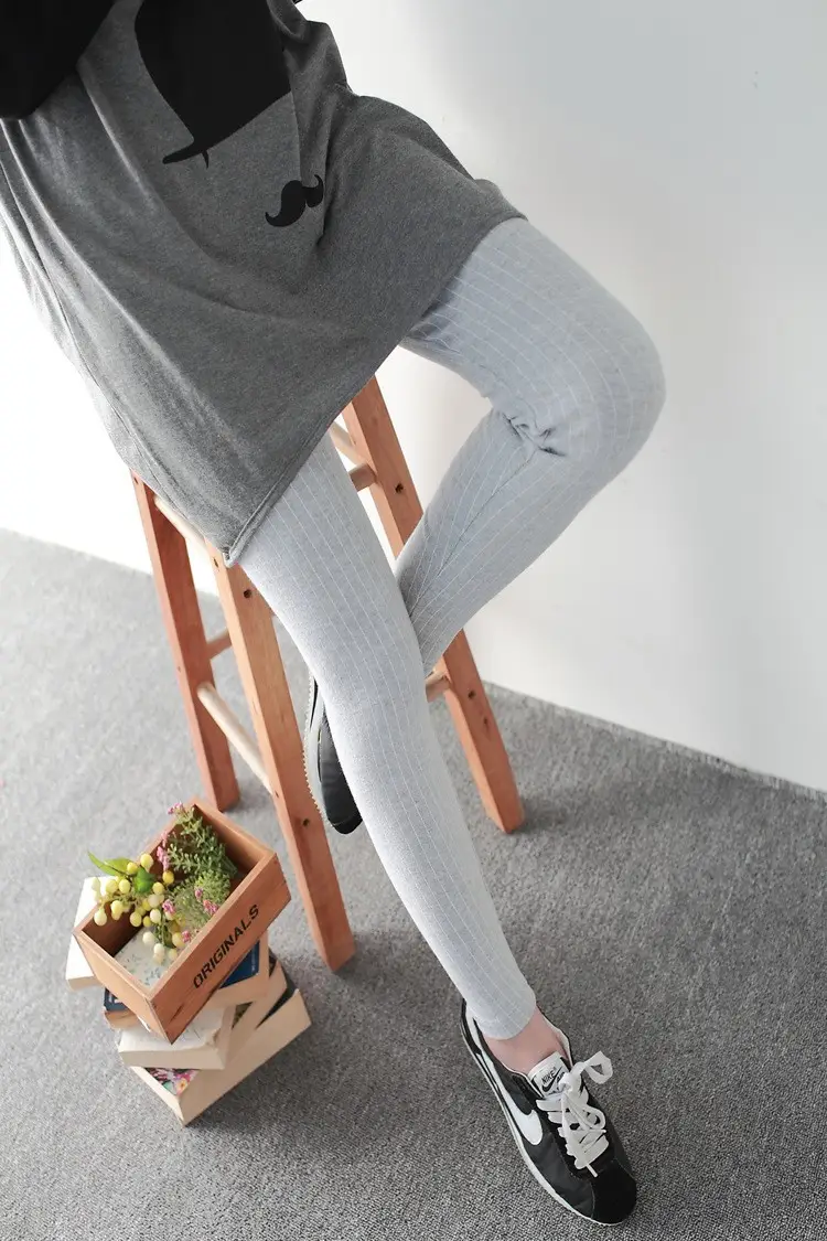 Women's Fleece Leggings Vertical Striped Warm Thickens — feature 16
