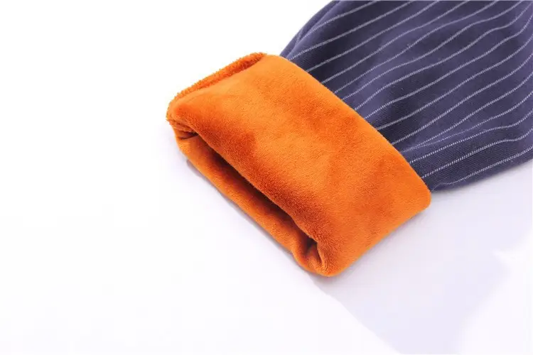 Women's Fleece Leggings Vertical Striped Warm Thickens — feature 27