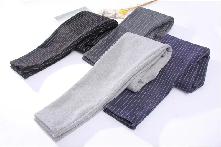 Women's Fleece Leggings Vertical Striped Warm Thickens — feature 30