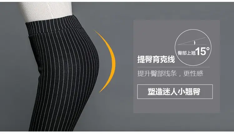 Women's Fleece Leggings Vertical Striped Warm Thickens — feature 35