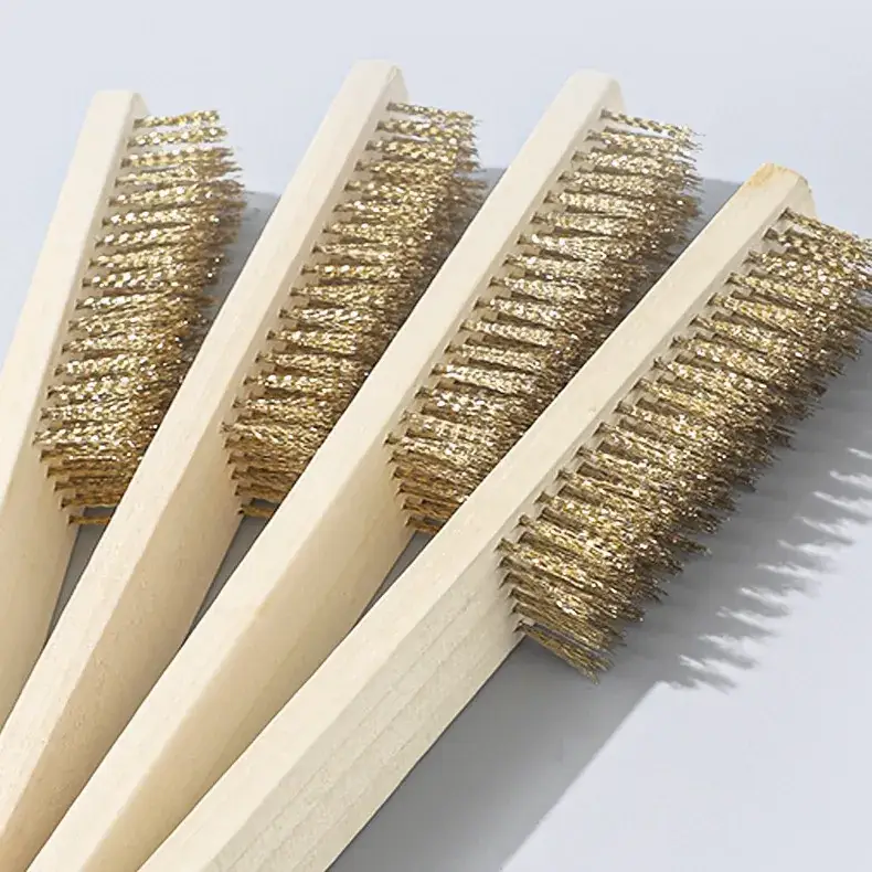 Wooden Wire Brush Large Handle 6x13 Tool - Image 2