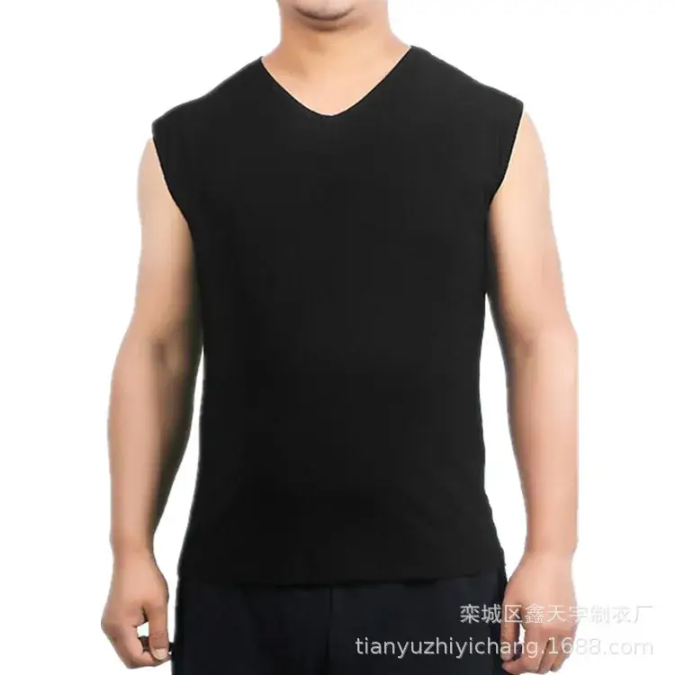 Men Sleeveless V-Neck Vest White Slim Fit - Image 4