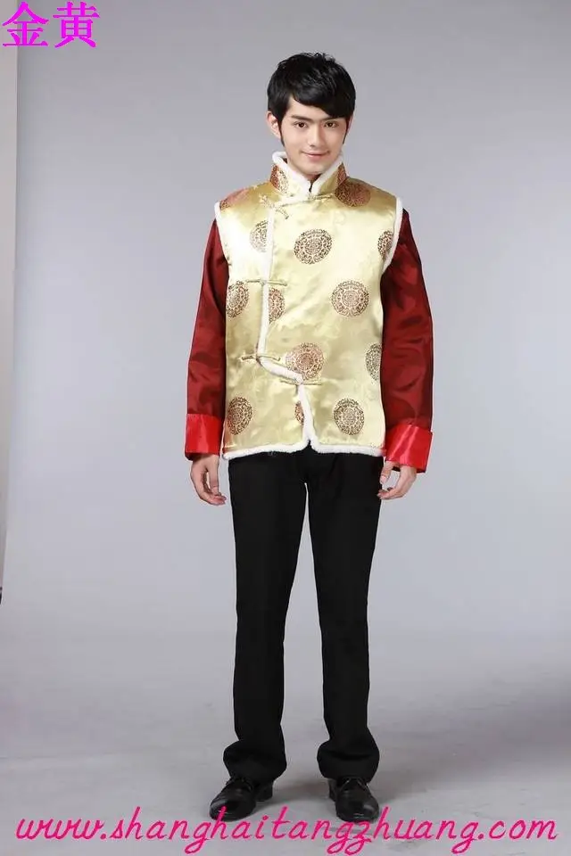 Red Quilted Ethnic Waistcoat Vest for Men — feature 6