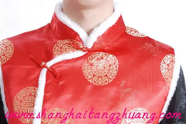Red Quilted Ethnic Waistcoat Vest for Men — feature 8