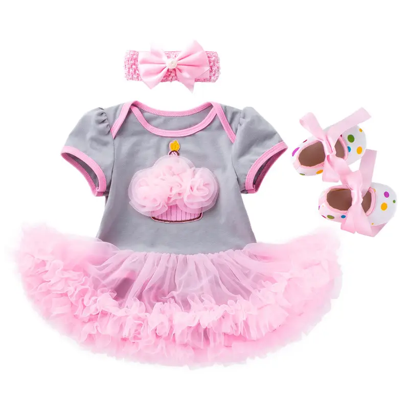 Baby Pink Crown Dress Set 0-2 Years Old