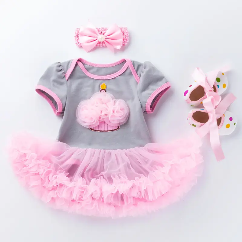 Baby Pink Crown Dress Set 0-2 Years Old