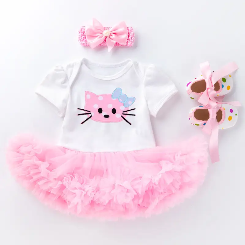 Baby Pink Crown Dress Set 0-2 Years Old