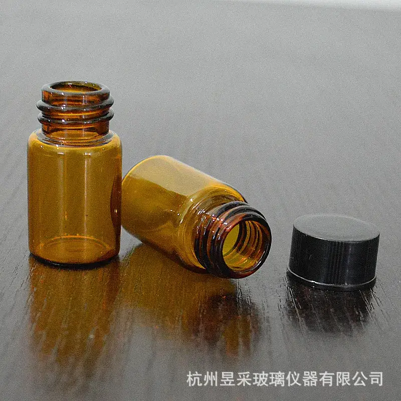 7ml Glass Bottle Essence Oil Brown Screw Top - Image 3